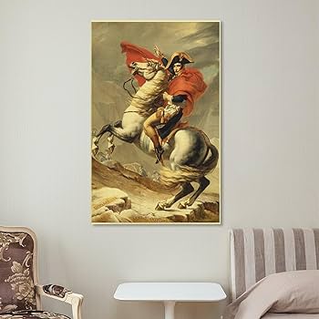 サン　ベルナール峠を越えるボナパルト 　ジャック　ルイ　ダヴィッド 複製画　絵画　装飾額縁　 芸術　藝術　巨匠　油絵 Amazon.co.jp: ポスター ジャック ルイ ダヴィッドサン